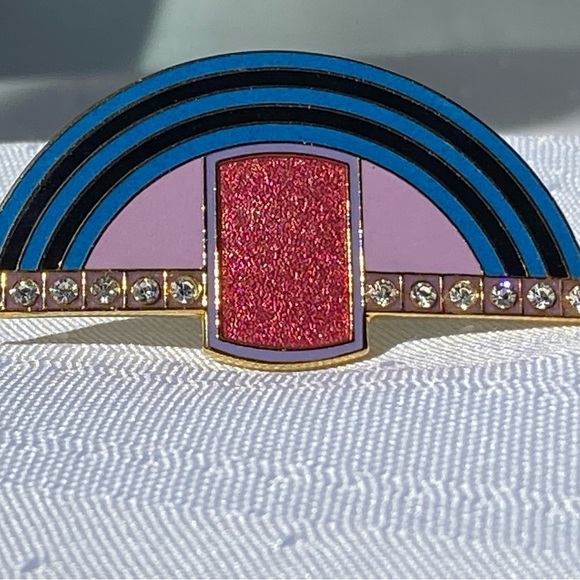 Isle of Skye Clear Rhinestone Abstract Gold Tone Signed Brooch Pin - Picture 3 of 12